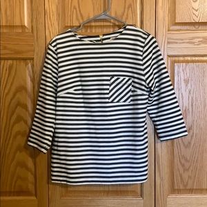Merona black and white striped shirt size medium